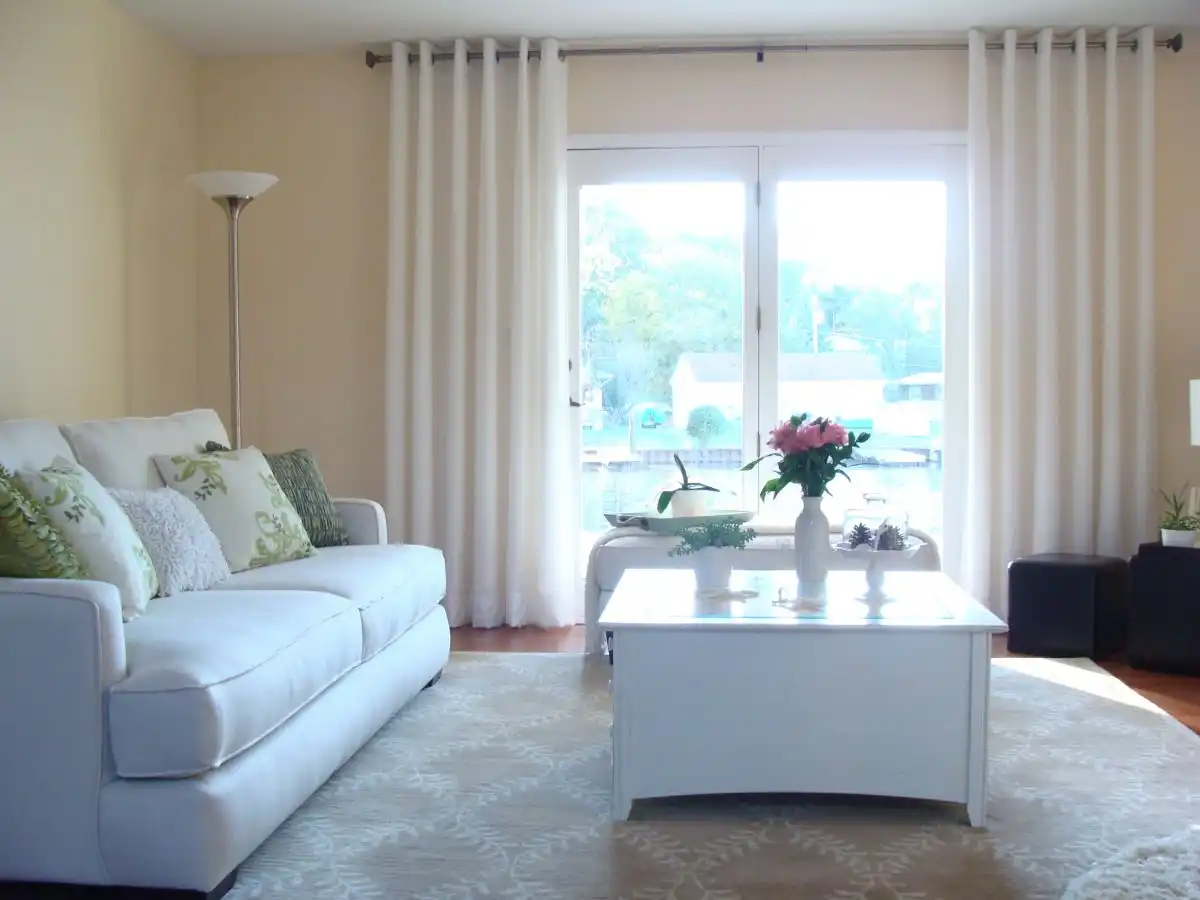 White curtains for living room