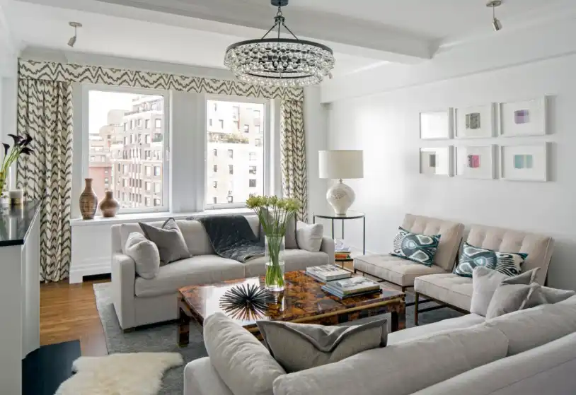 White living room with elegant details