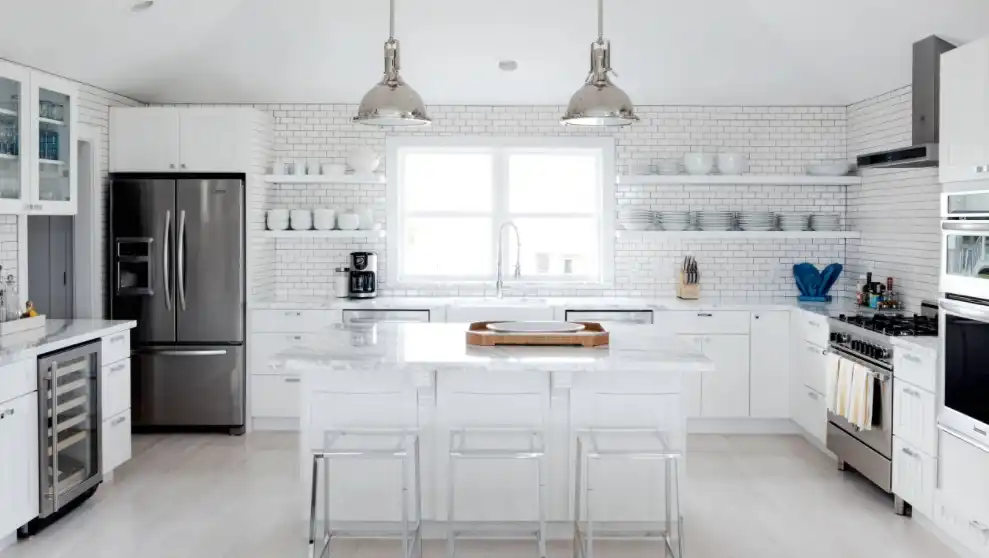 White subway kitchen design