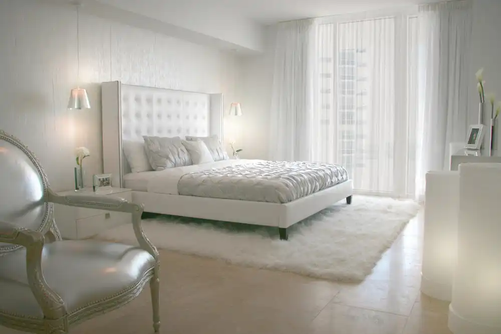 Whiteout master bedroom