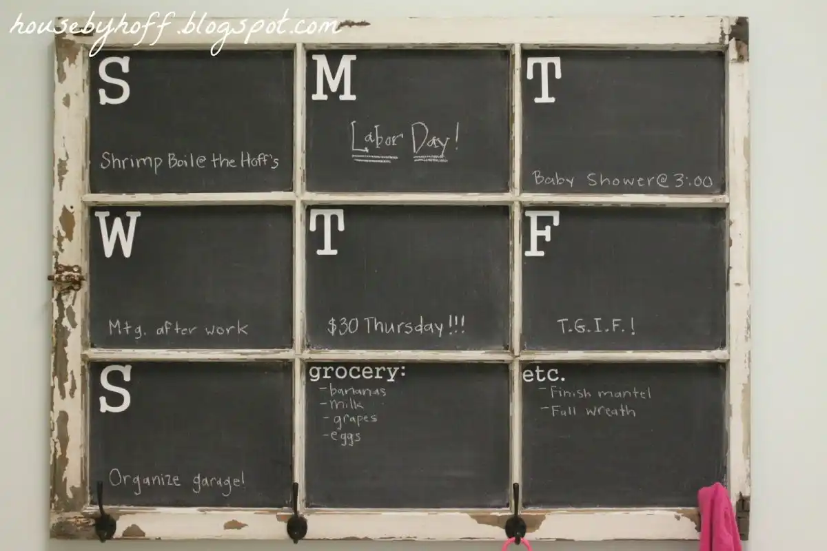 Window Frame Chalkboard Calendar