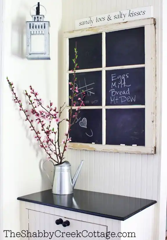Window frame chalkboard Entryway Message
