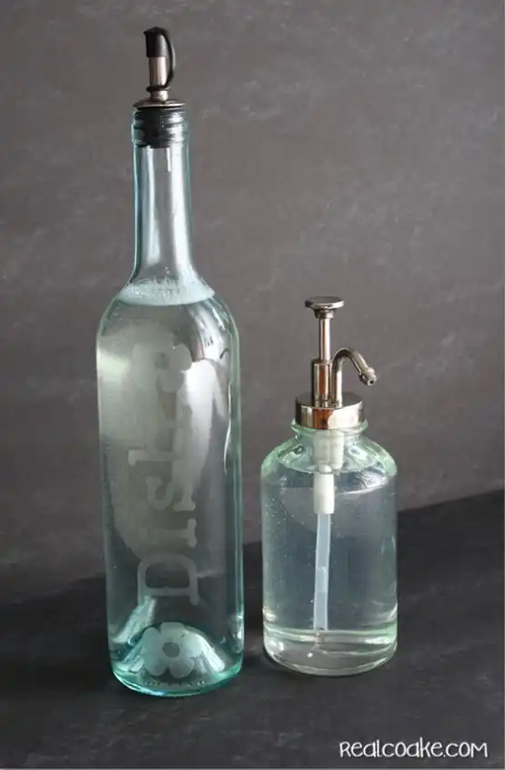 Wine bottle soap dispenser