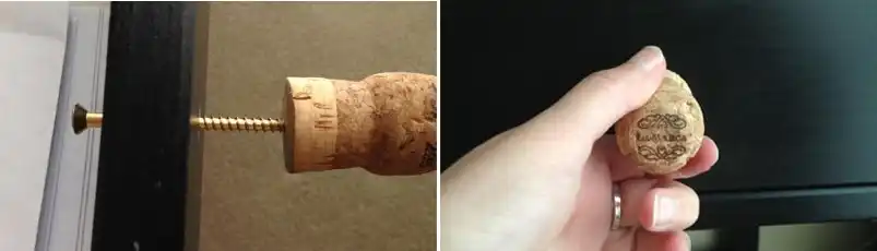 Wine cork drawer knob