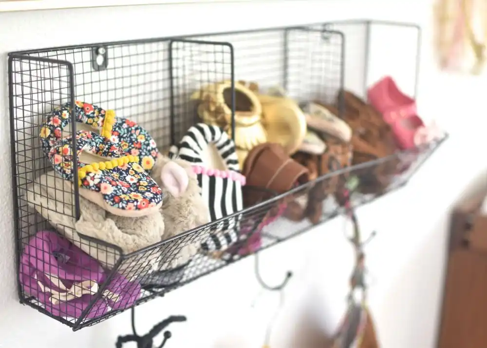 Wire Rack storage for nursery organization