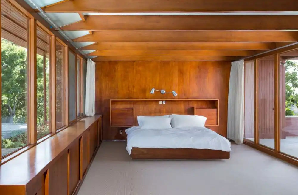 Wood Mid Century Bedroom Decor- Platform Bed