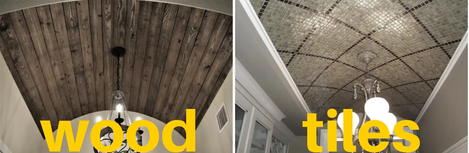 Wood and Tiles Barrel Ceiling