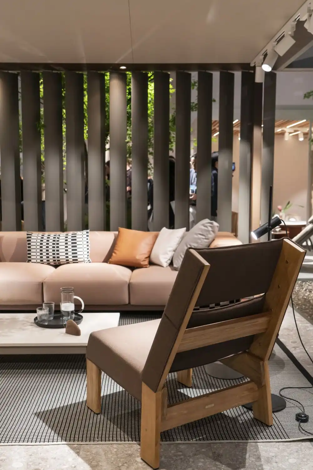 Wood frame low chair
