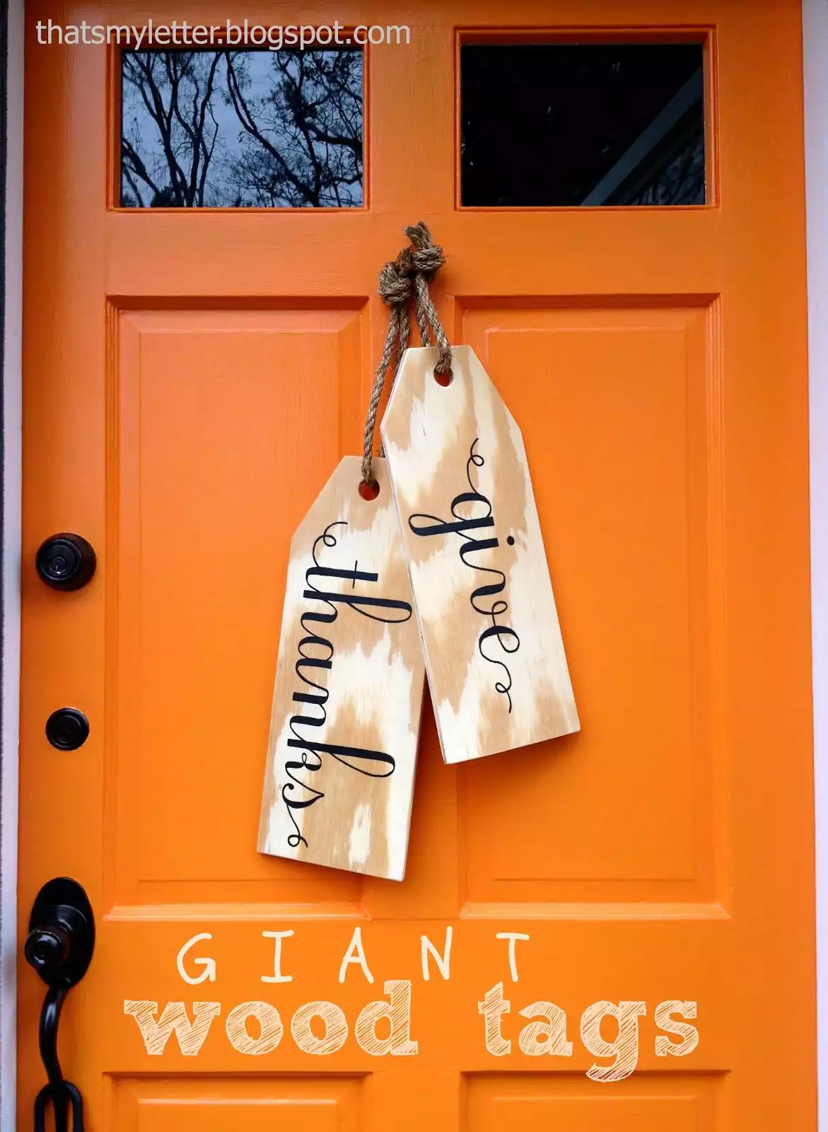 Wood hanging signs on font door