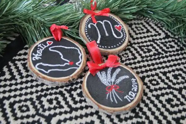 Wood slice Christmas Ornaments