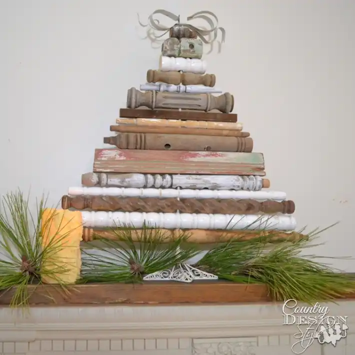 Wood spindles christmas tree