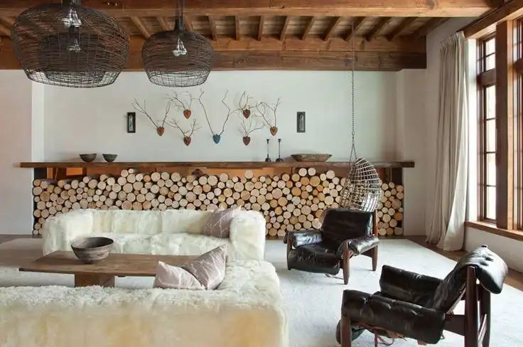 Wood storage in living room