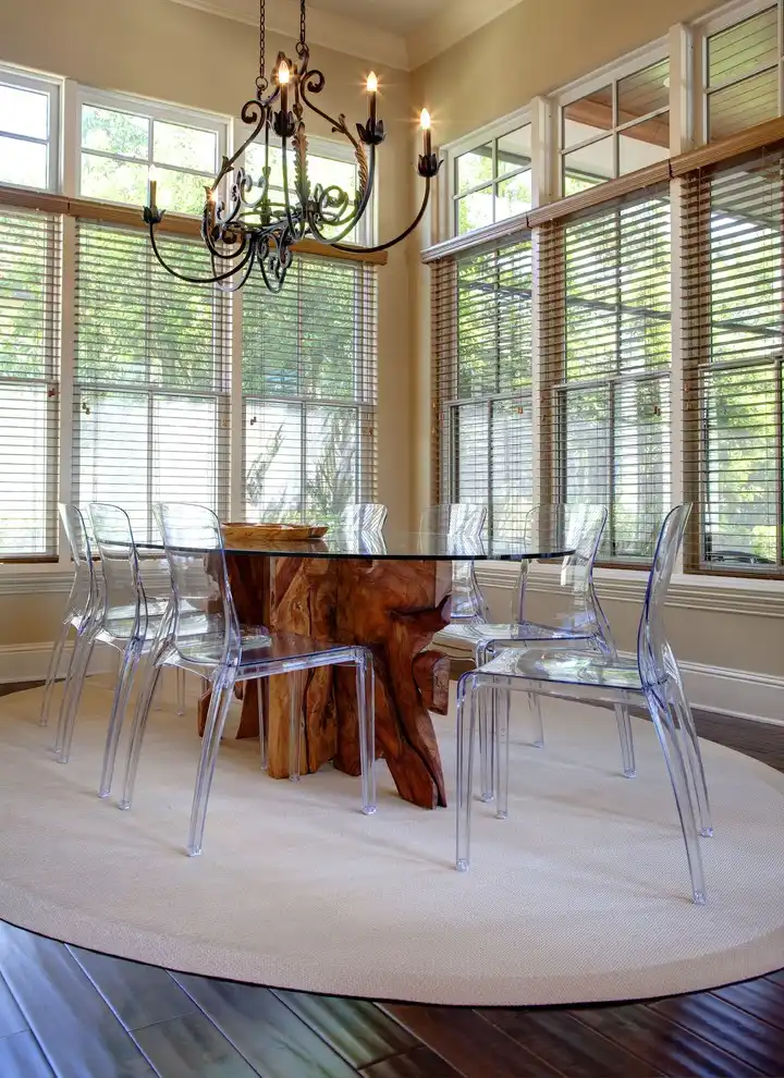 Starck's Ghost Chair is a natural for an elegant dining room.