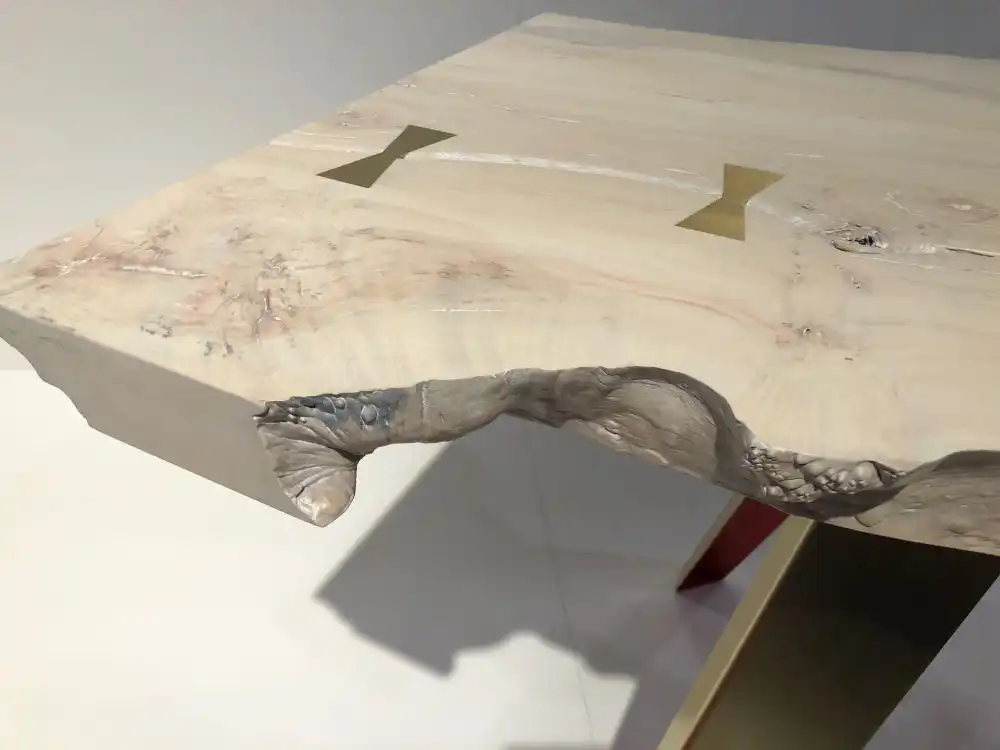 Wood table with an imperfect corner