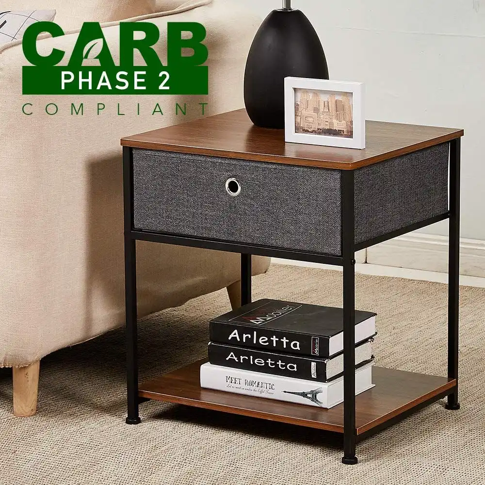 RHF rustic nightstand with metal frame