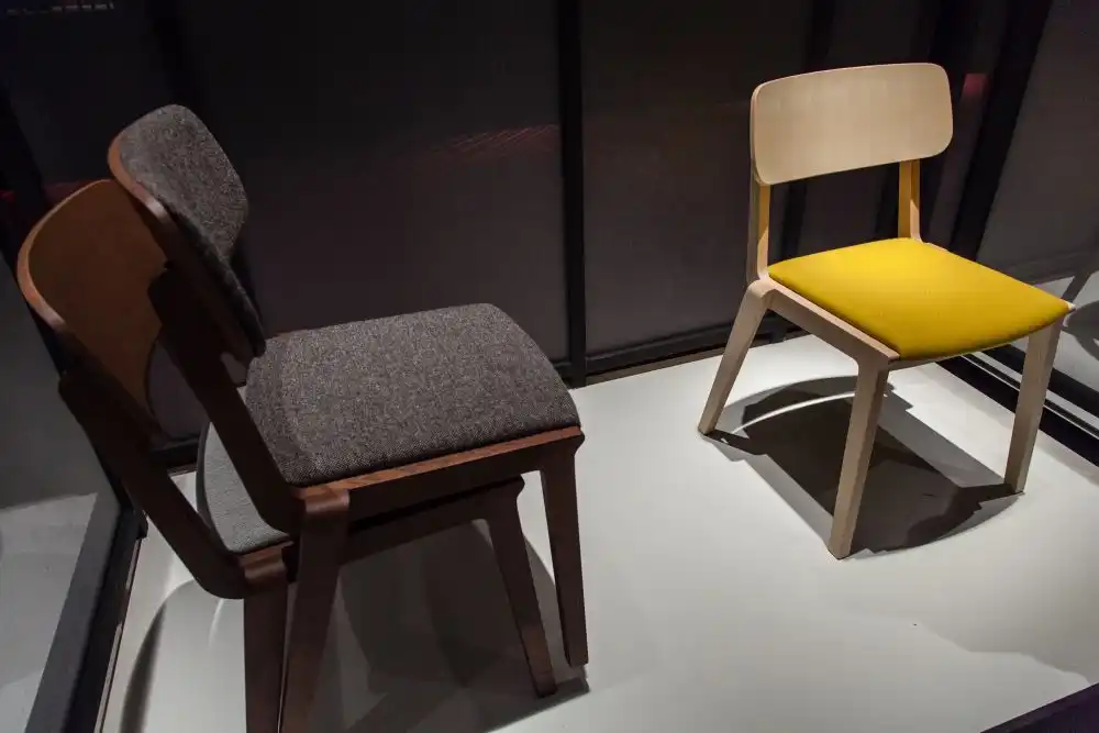 Wood upholstered dining chairs