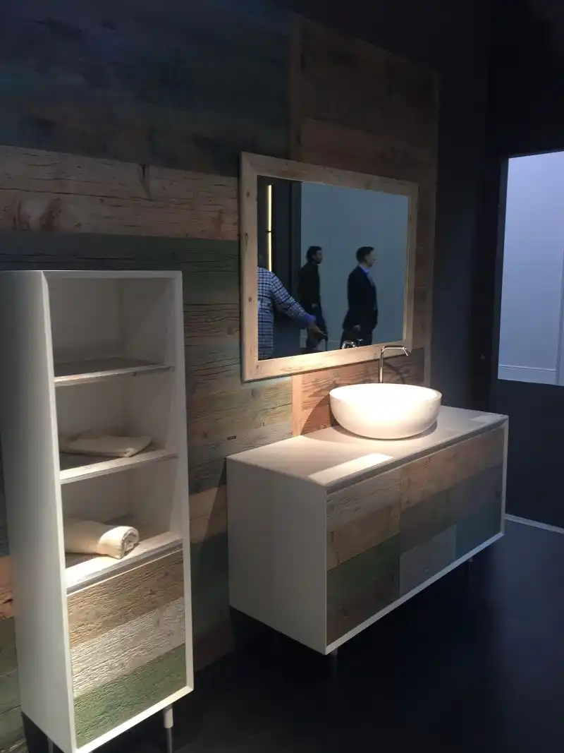 Wood washed bathroom furniture