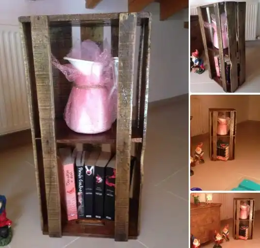 Wooden crate diy shelf
