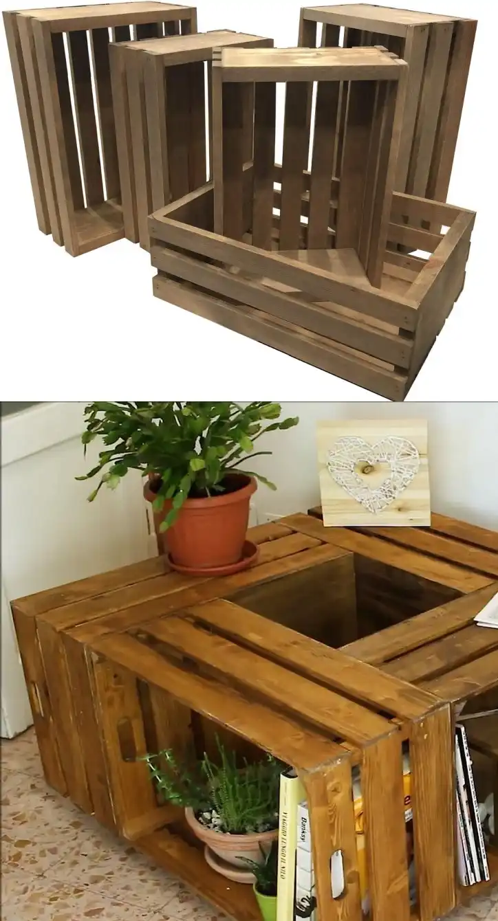 Wooden crates coffee table