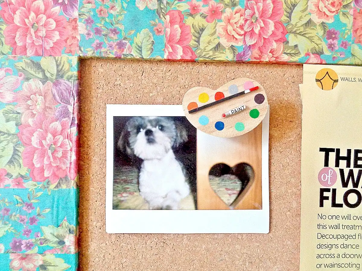 Wooden frame corkboard DIY