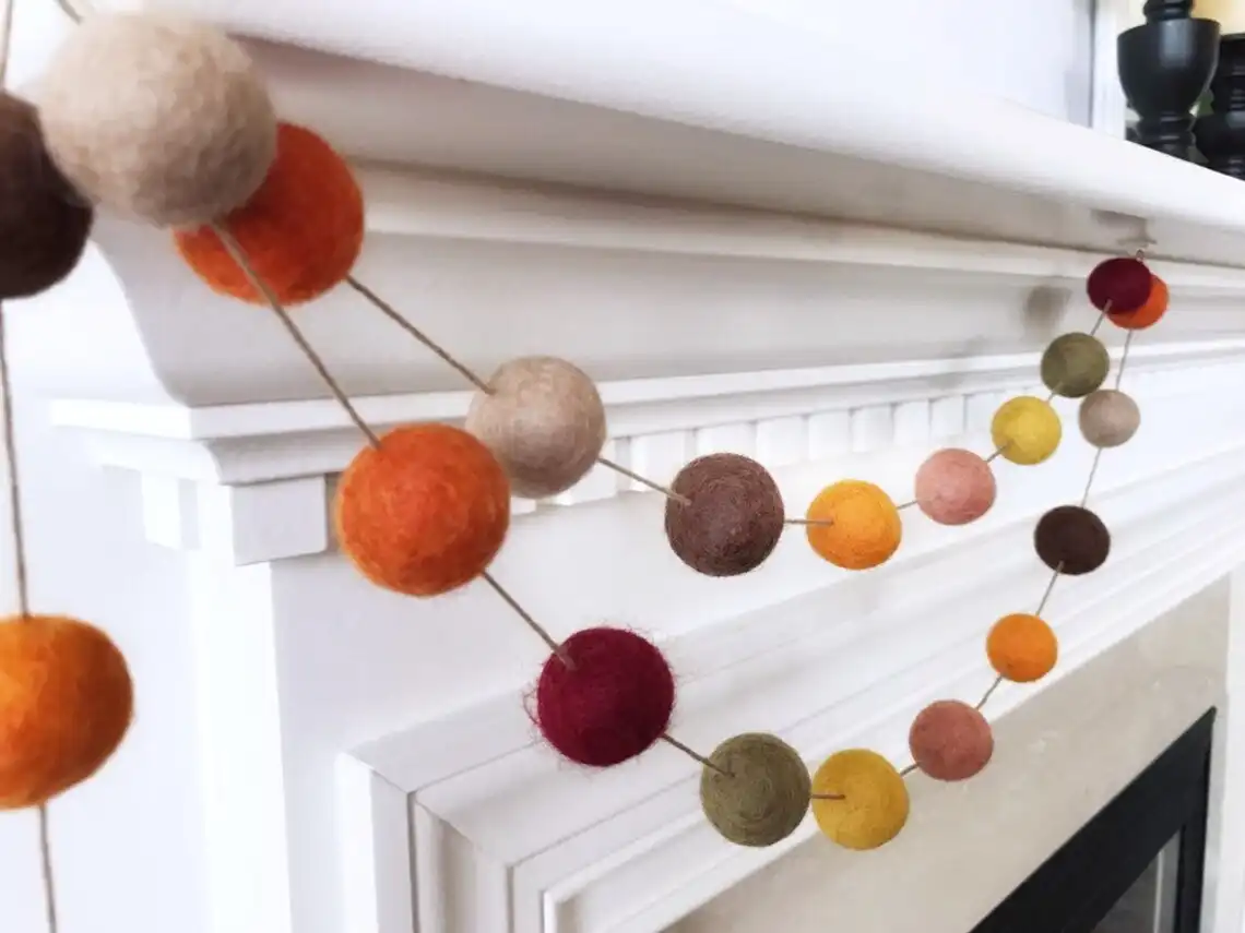 Wool Felt Ball Garland