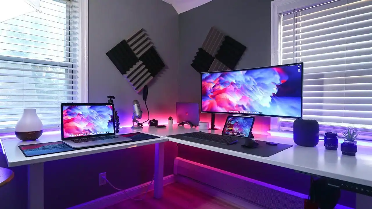 Work from home Gaming desk setup