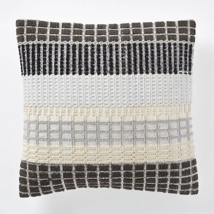 Woven block throw pillow