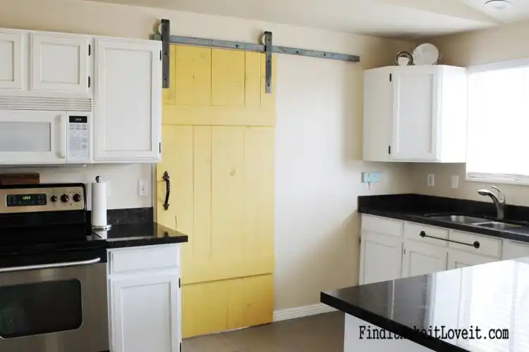 Yellow DIY Barn Door