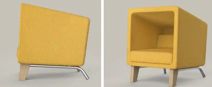 Yellow dog and cat couch
