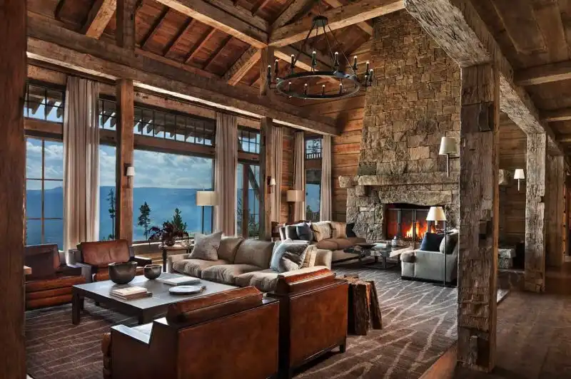 Yellow stone montana living room decor