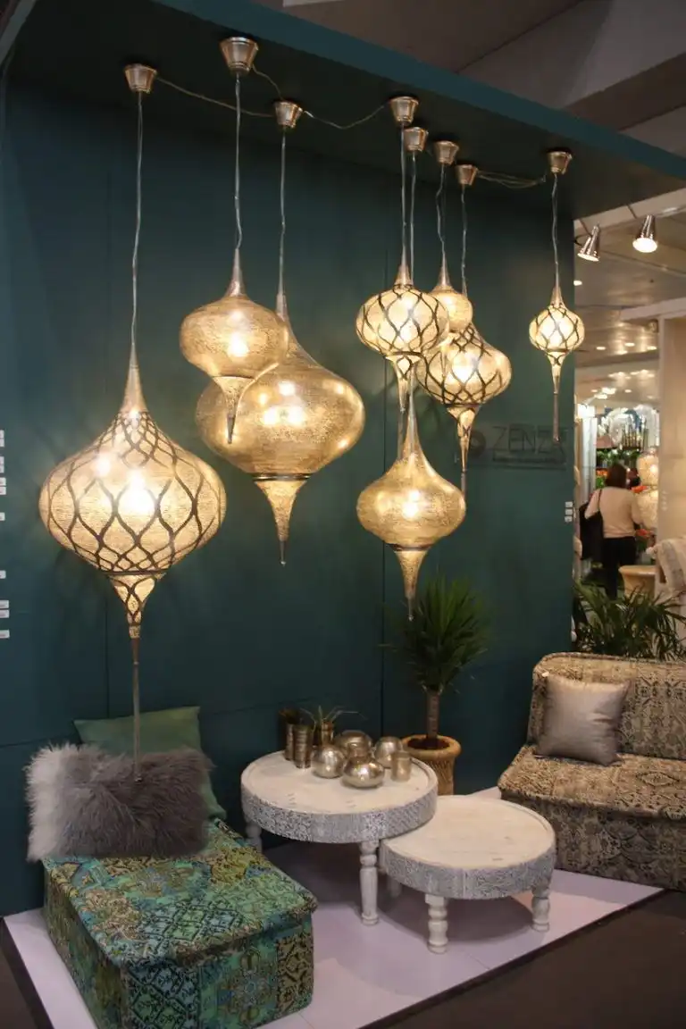 Zetta's pendants are exotic and create a relaxed mood.
