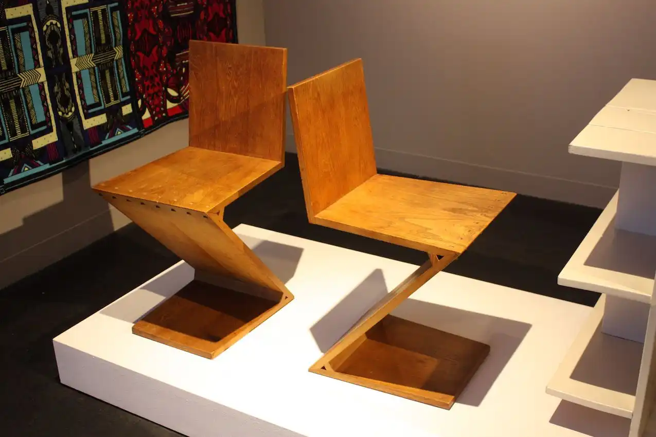 The Zig Zag chair looks like it defies gravity and is remarkably a sturdy seat.