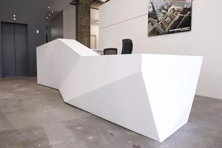 Abstract geometric design reception desk