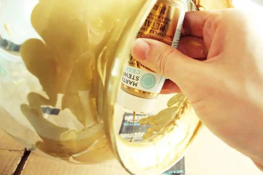 Add more gold color glass vase