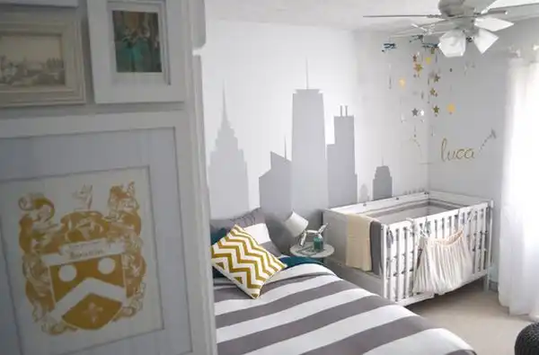 Another gray nursery room