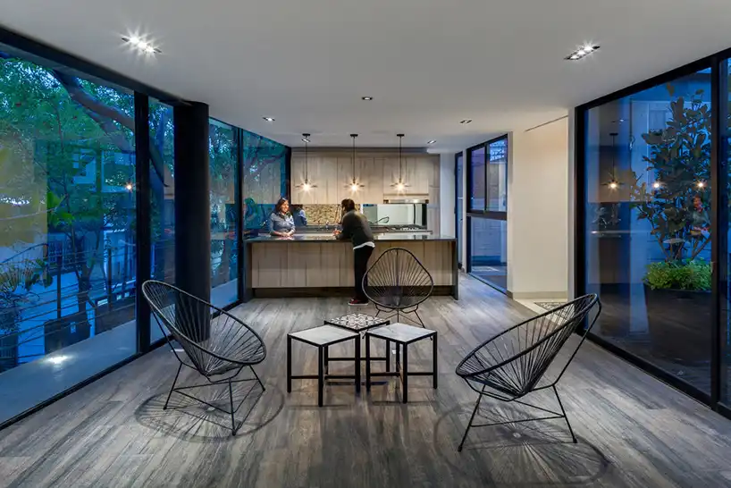 Arqmov workshop clads mexico city apartment building design living room