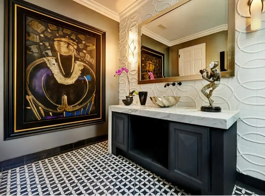 bathroom with a contemporary decor