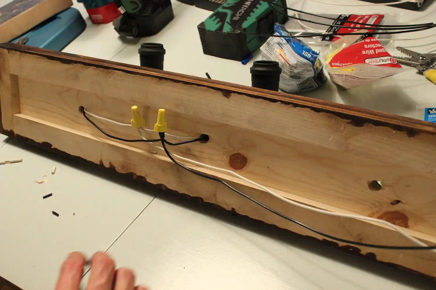 Attach three white wires