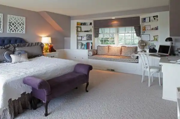 Attic bedroom window seat