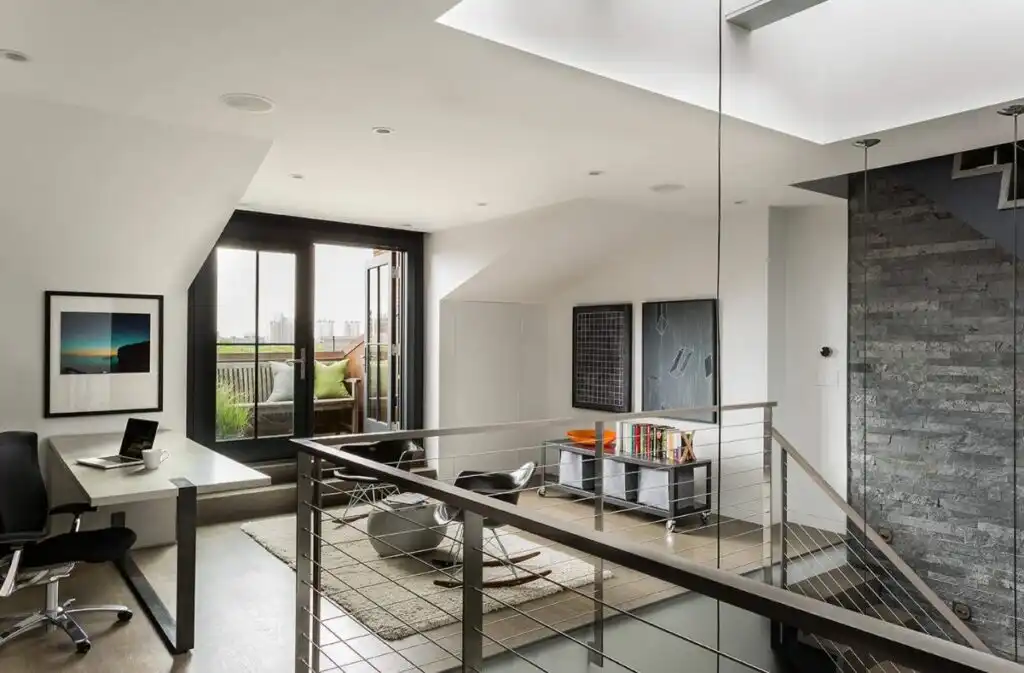 Balcony and deck from loft room modern house 1024x673