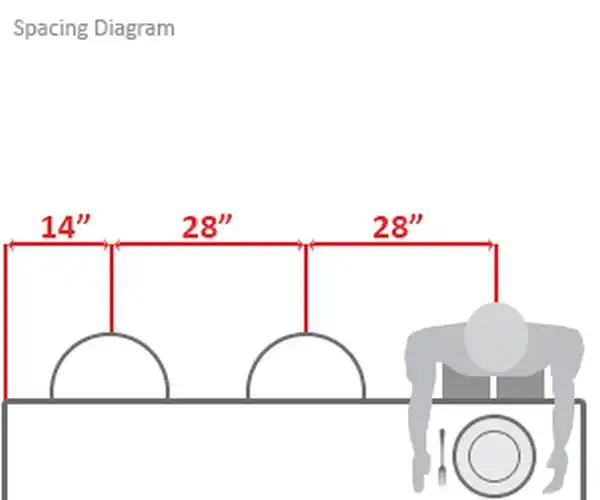 Bar stool spacing diagram