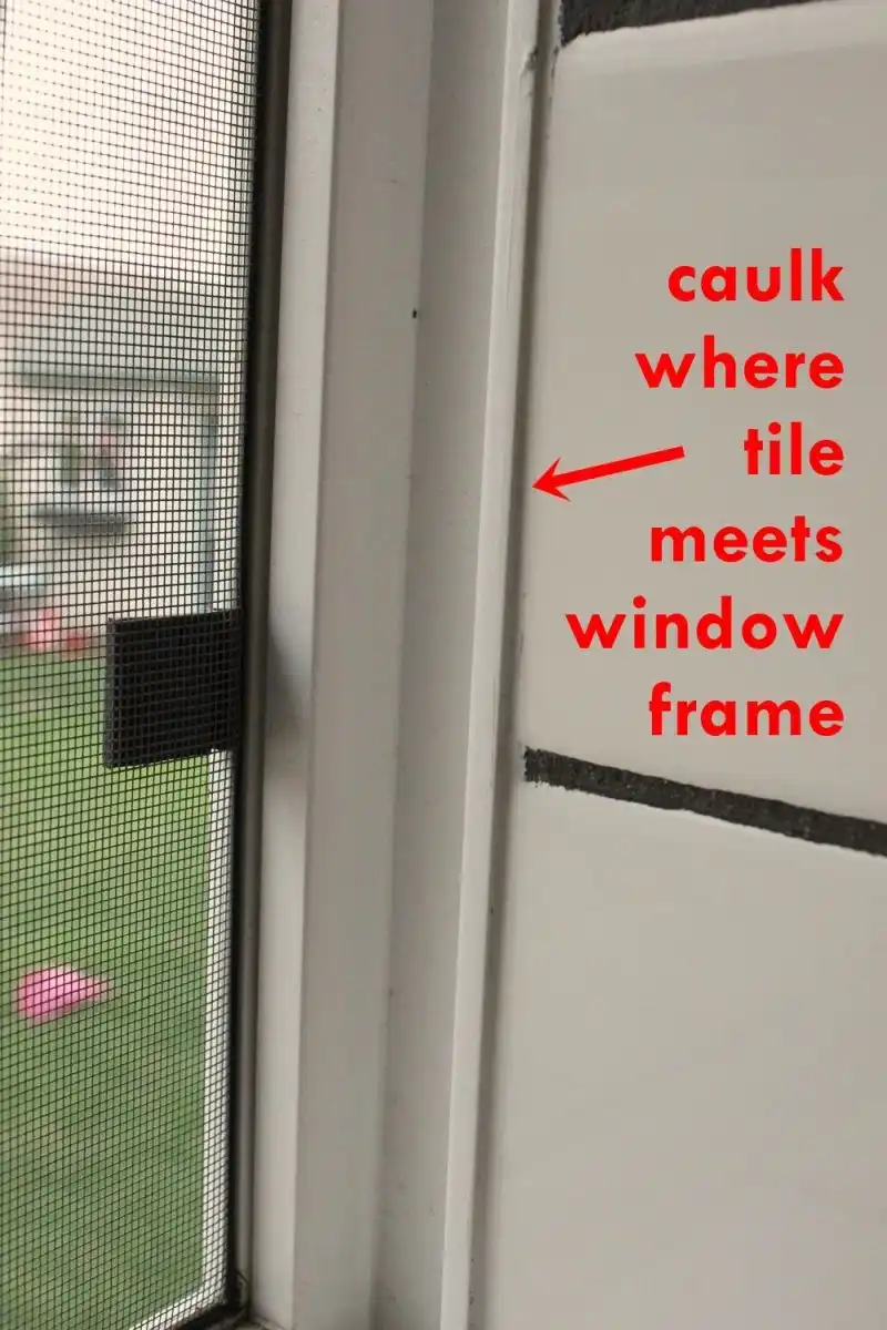 Another important place to caulk is by the window