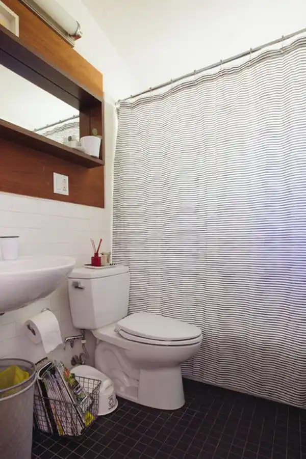 Bathroom tiny strips for shower curtain
