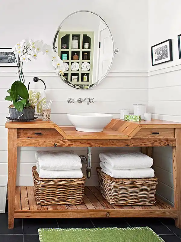 Bathroom towels stock