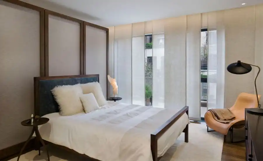 Bedroom cozy pillow sliding panel tracks