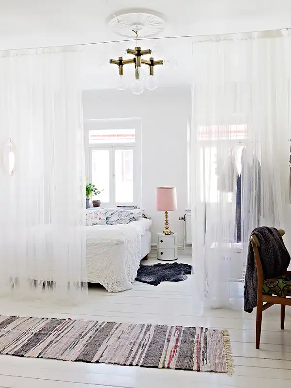 Bedroom divider curtains
