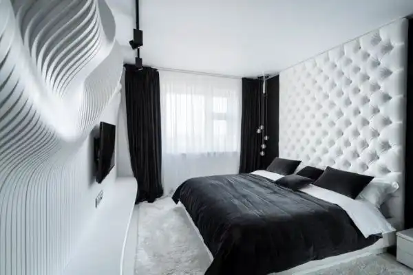 Wavy White Bedroom Wall