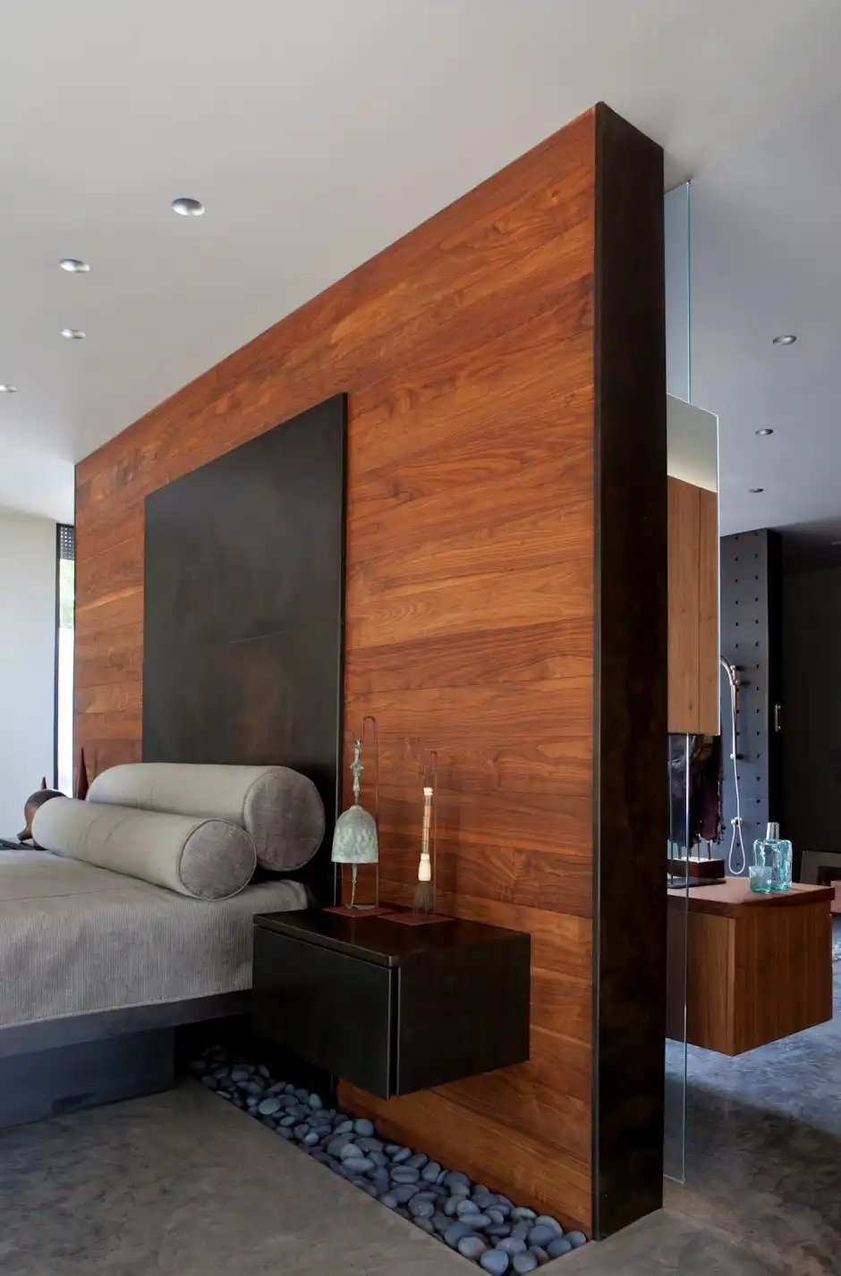 Bedroom wood accent wall master design
