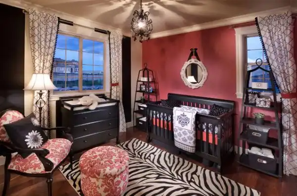 Black accents nursery room