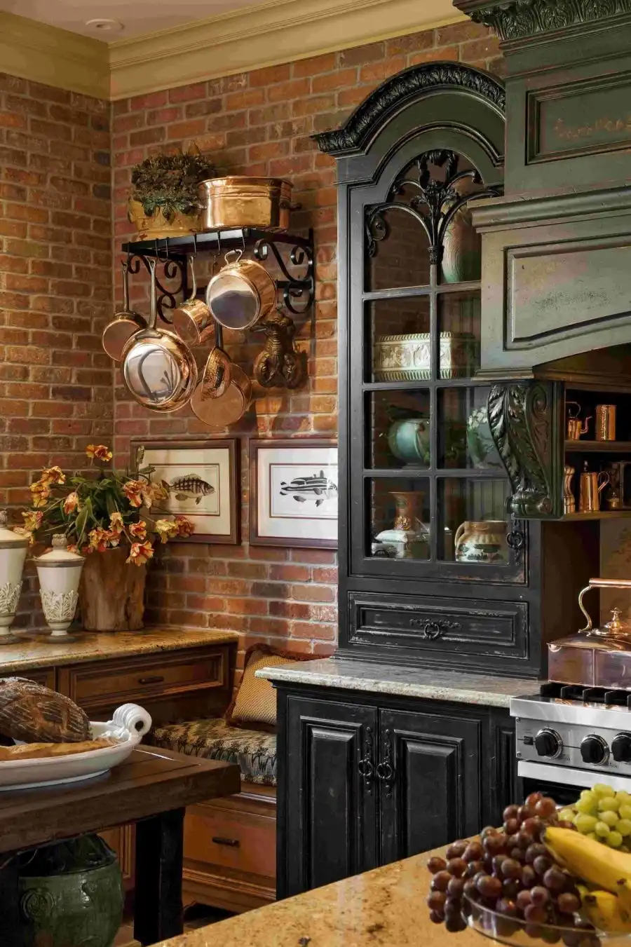 Black french country kitchen